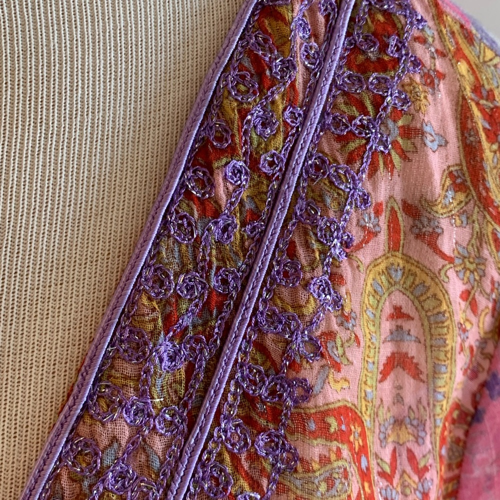 Calypso St. Barth Sheer Multi- Color Tunic Size M… - image 6